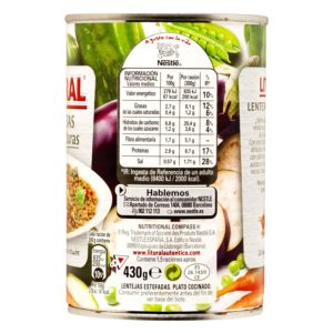 Lentejas con verduras Litoral