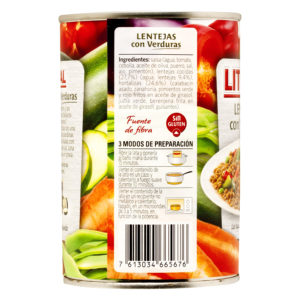 Lentejas con verduras Litoral
